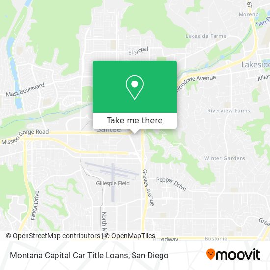 Mapa de Montana Capital Car Title Loans