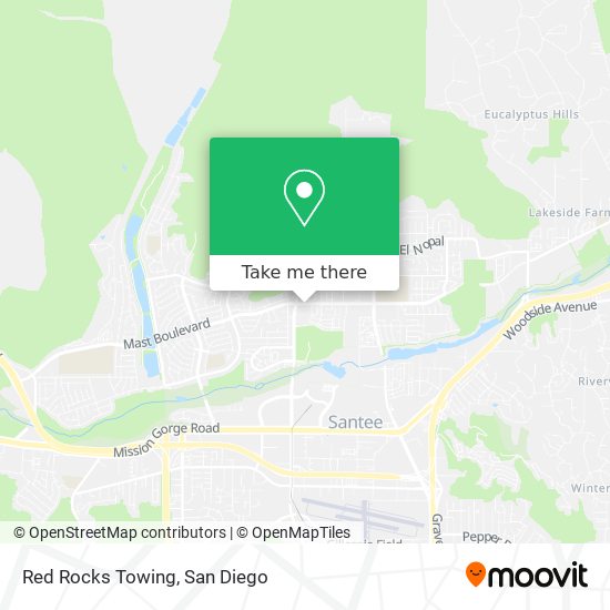 Red Rocks Towing map