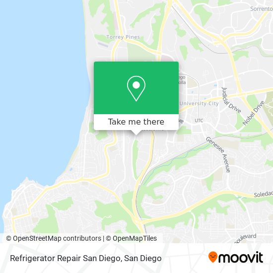 Refrigerator Repair San Diego map