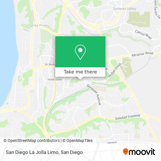 San Diego La Jolla Limo map