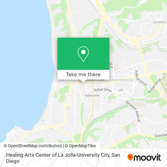 Mapa de Healing Arts Center of La Jolla-University City