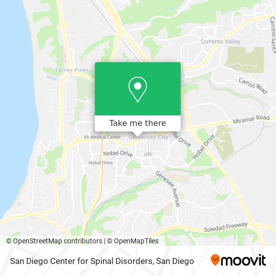 San Diego Center for Spinal Disorders map