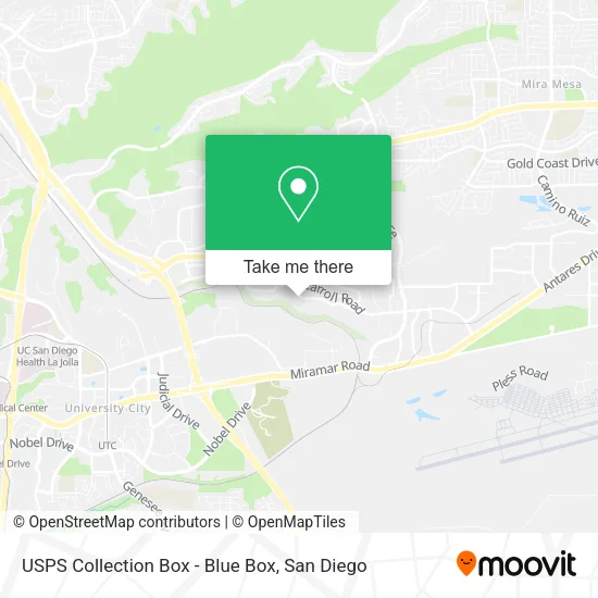 Mapa de USPS Collection Box - Blue Box