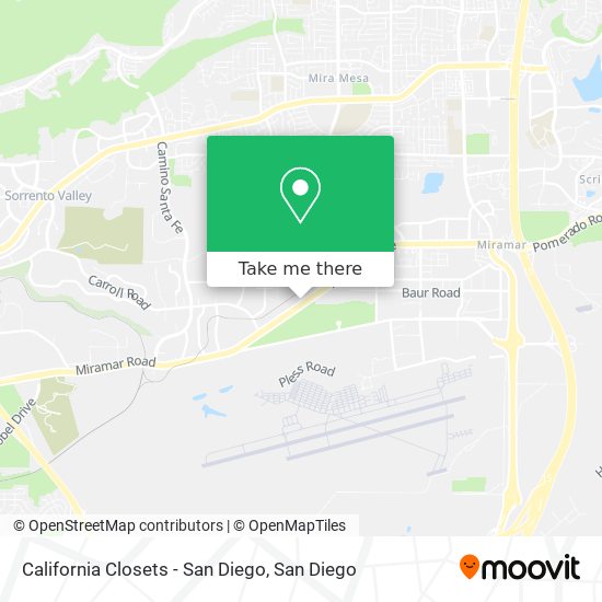 California Closets - San Diego map