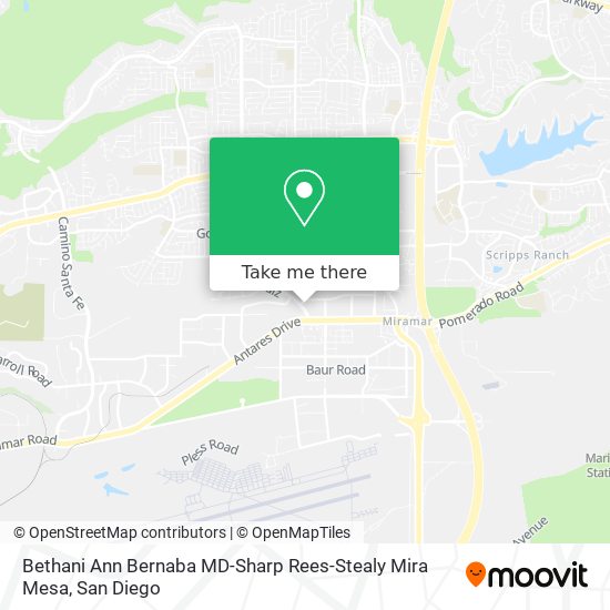 Mapa de Bethani Ann Bernaba MD-Sharp Rees-Stealy Mira Mesa