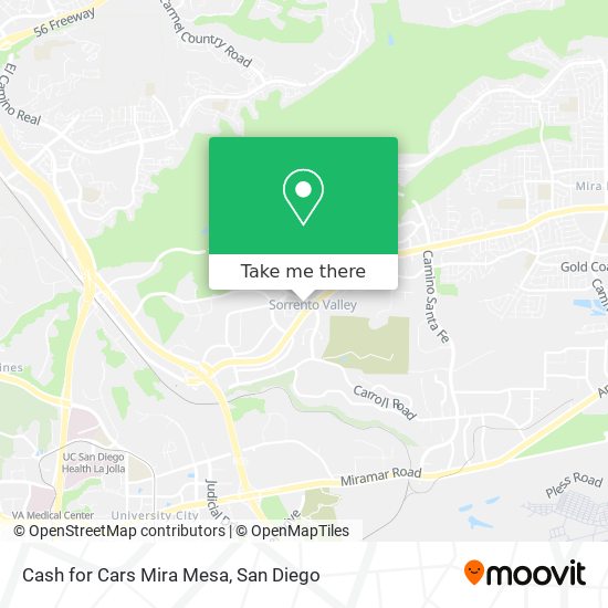 Cash for Cars Mira Mesa map