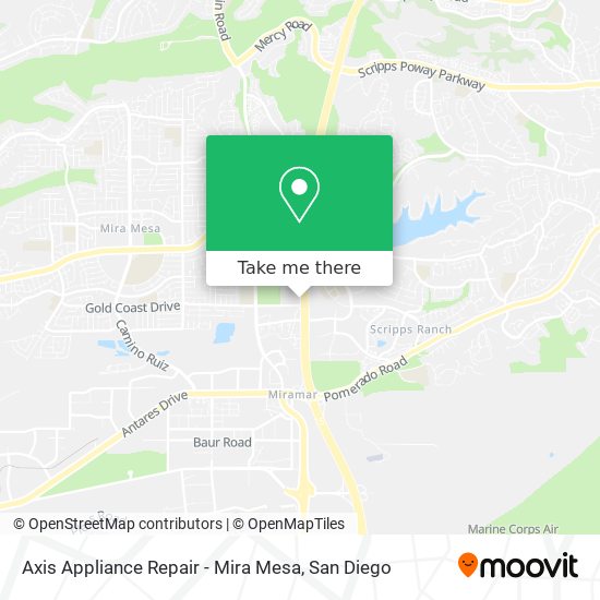 Axis Appliance Repair - Mira Mesa map