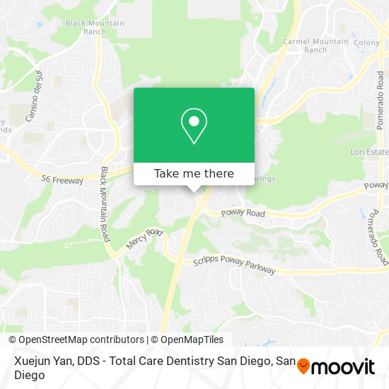 Xuejun Yan, DDS - Total Care Dentistry San Diego map