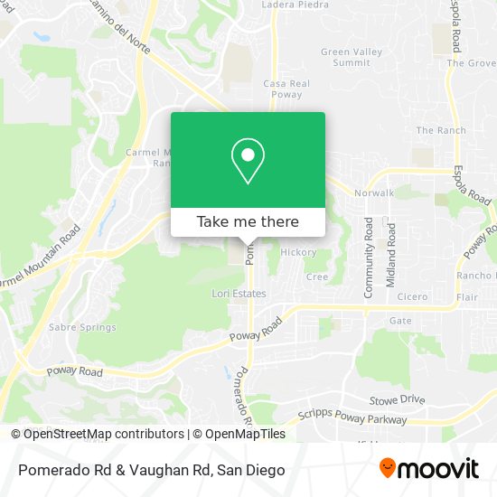 Pomerado Rd & Vaughan Rd map