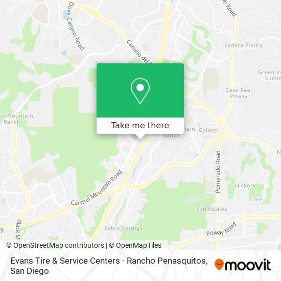 Evans Tire & Service Centers - Rancho Penasquitos map