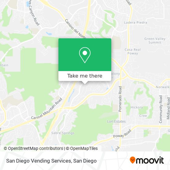 Mapa de San Diego Vending Services