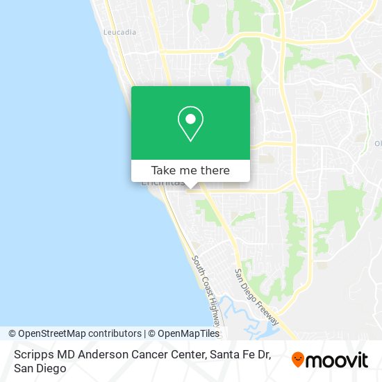 Scripps MD Anderson Cancer Center, Santa Fe Dr map