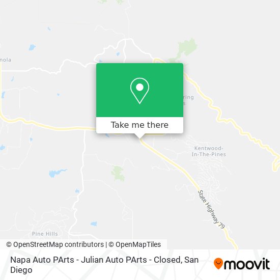 Mapa de Napa Auto PArts - Julian Auto PArts - Closed