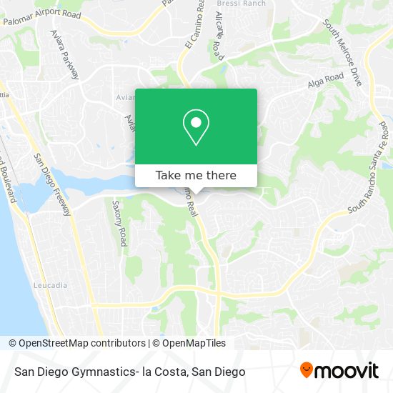 San Diego Gymnastics- la Costa map