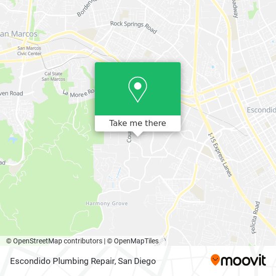 Escondido Plumbing Repair map