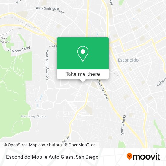 Mapa de Escondido Mobile Auto Glass