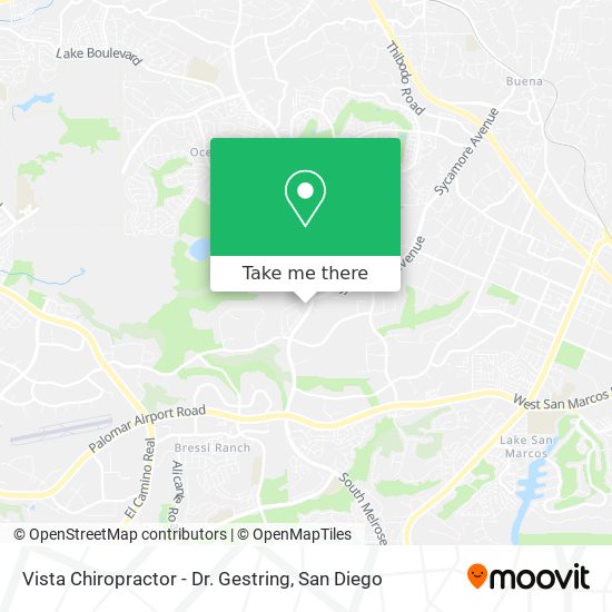 Vista Chiropractor - Dr. Gestring map