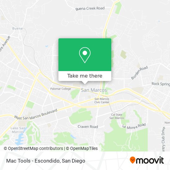 Mapa de Mac Tools - Escondido