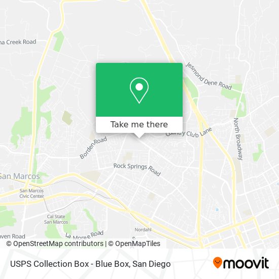 Mapa de USPS Collection Box - Blue Box