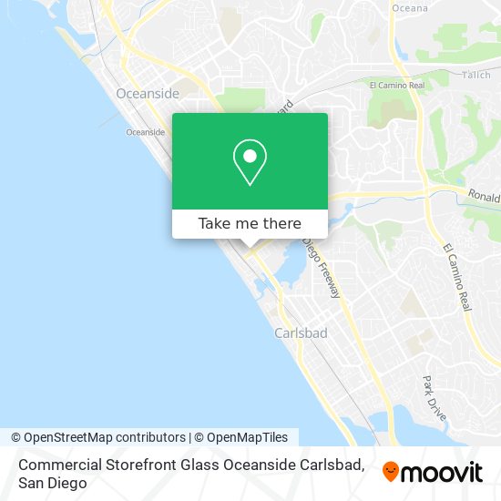 Commercial Storefront Glass Oceanside Carlsbad map