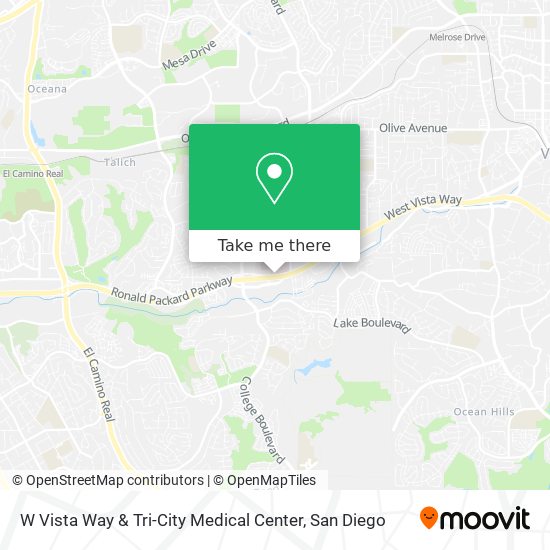 Mapa de W Vista Way & Tri-City Medical Center