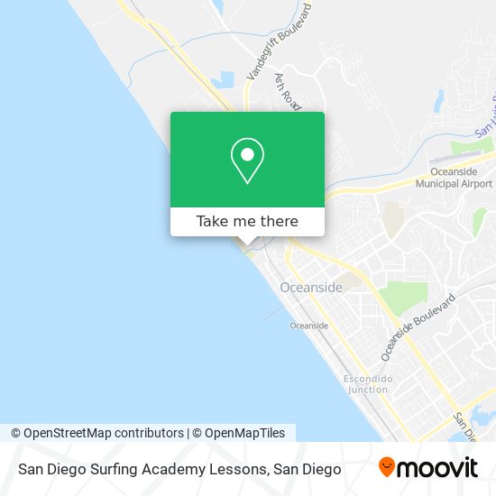 San Diego Surfing Academy Lessons map