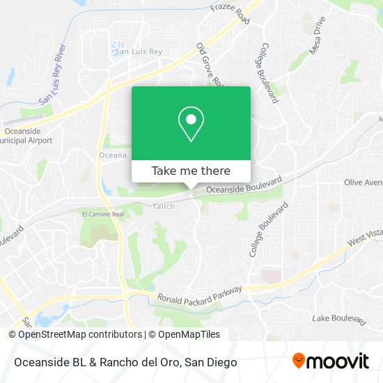 Oceanside BL & Rancho del Oro map