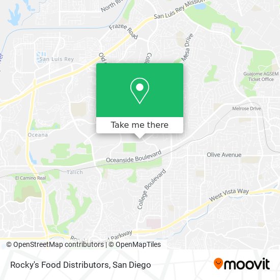 Rocky's Food Distributors map