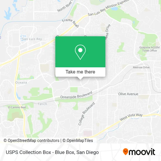USPS Collection Box - Blue Box map