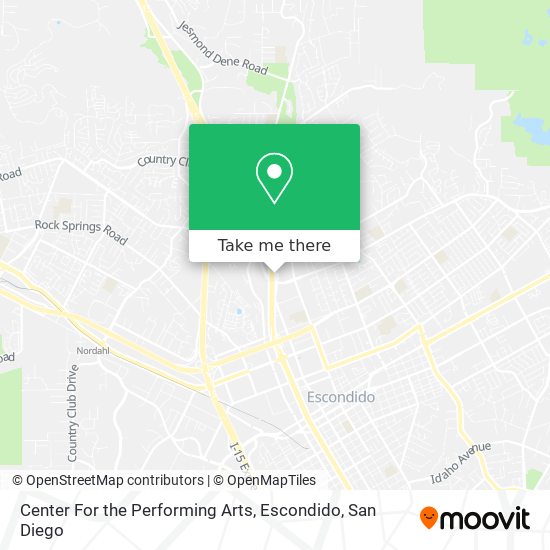 Mapa de Center For the Performing Arts, Escondido