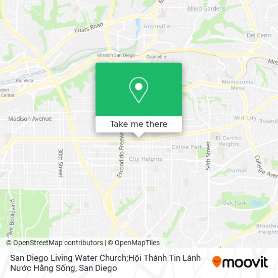 San Diego Living Water Church;Hội Thánh Tin Lành Nước Hằng Sống map