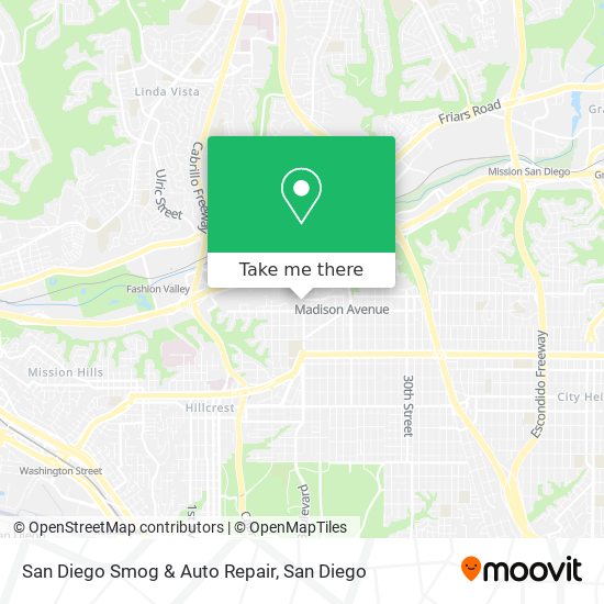 Mapa de San Diego Smog & Auto Repair
