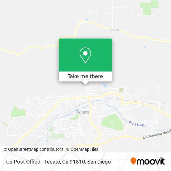 Us Post Office - Tecate, Ca 91810 map