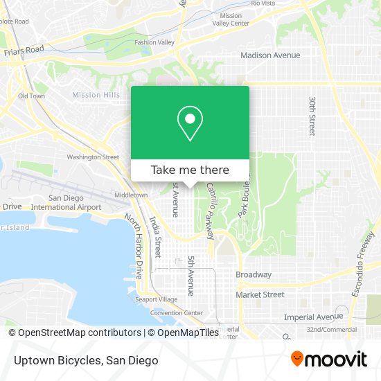 Uptown Bicycles map