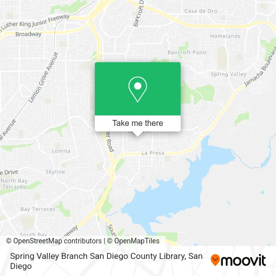 Mapa de Spring Valley Branch San Diego County Library