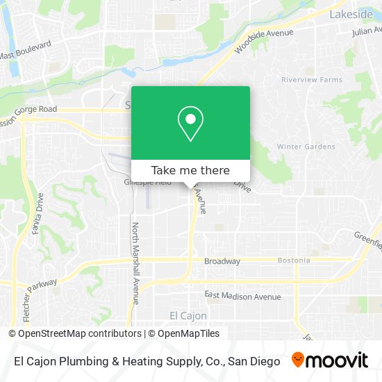 Mapa de El Cajon Plumbing & Heating Supply, Co.