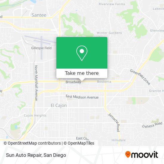 Sun Auto Repair map