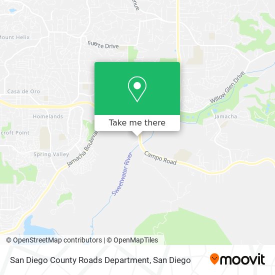 San Diego County Roads Department map