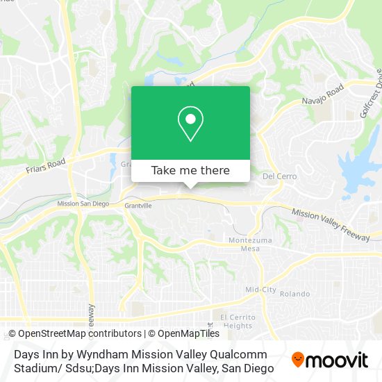 Mapa de Days Inn by Wyndham Mission Valley Qualcomm Stadium/ Sdsu;Days Inn Mission Valley