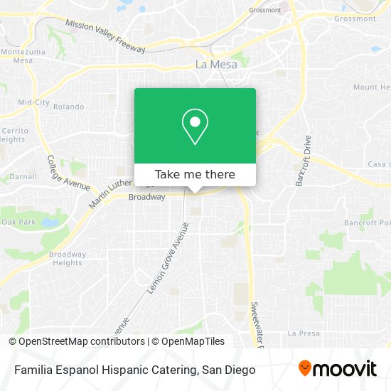 Familia Espanol Hispanic Catering map