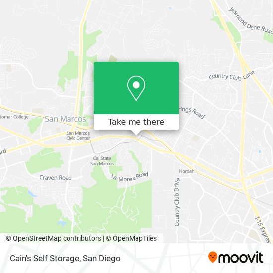 Cain's Self Storage map