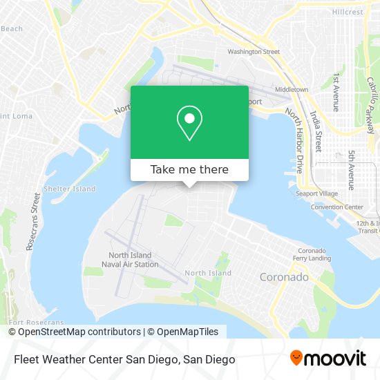 Mapa de Fleet Weather Center San Diego