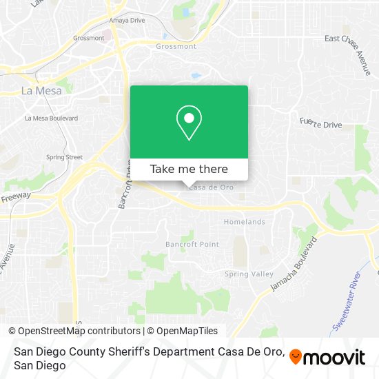 San Diego County Sheriff's Department Casa De Oro map