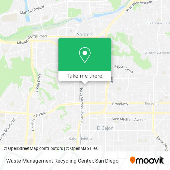 Waste Management Recycling Center map