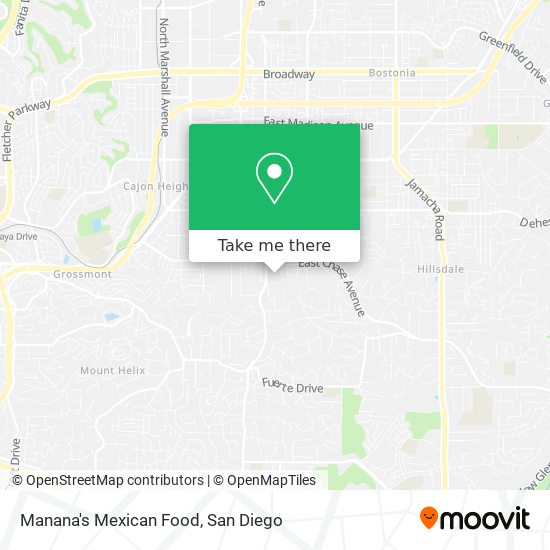 Manana's Mexican Food map