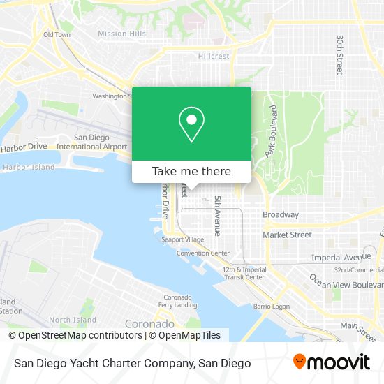 Mapa de San Diego Yacht Charter Company