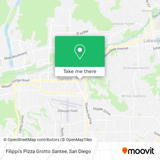 Filippi's Pizza Grotto Santee map