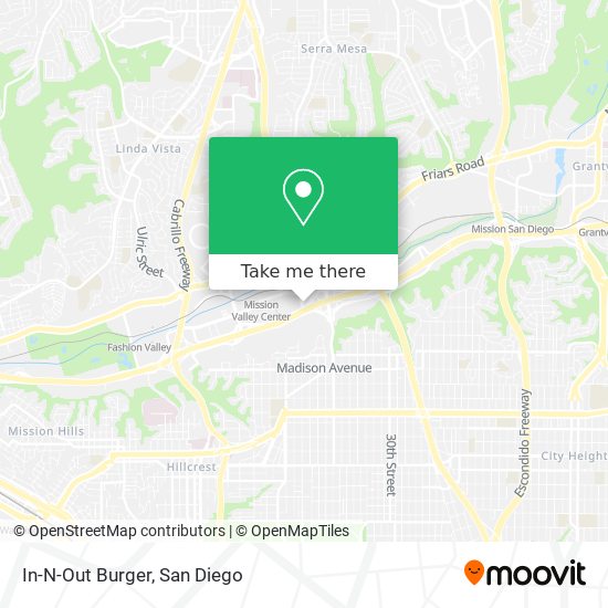 In-N-Out Burger map