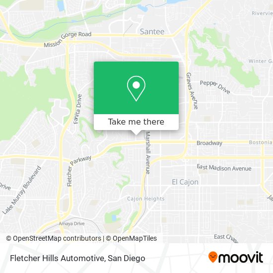 Fletcher Hills Automotive map