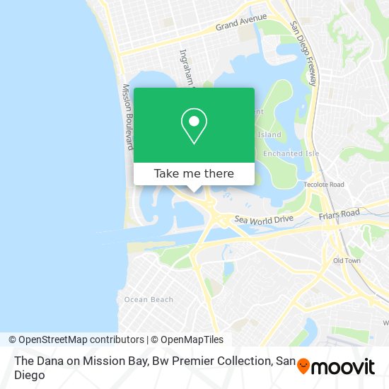 Mapa de The Dana on Mission Bay, Bw Premier Collection